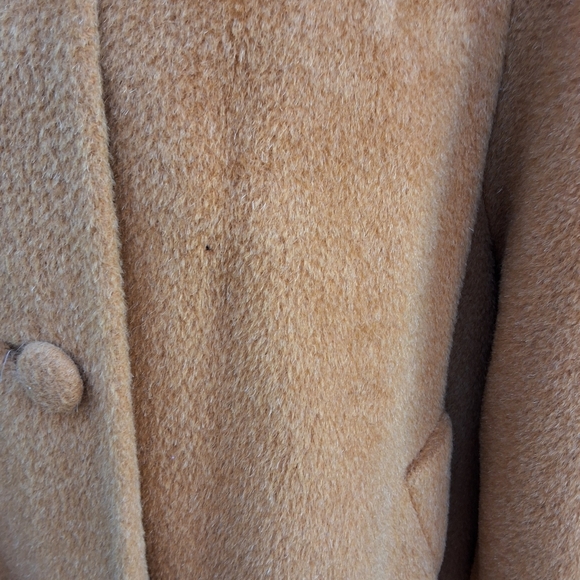 Lilli Ann 1950s mustard pumpkin mohair wing coat with Mink collar - Picture 5 of 16